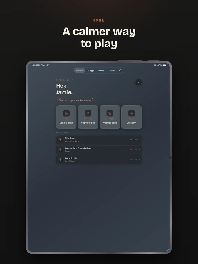 Bass Buddha on iPad — Home
