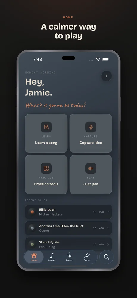 Bass Buddha on iPhone — Home — a calmer way to play