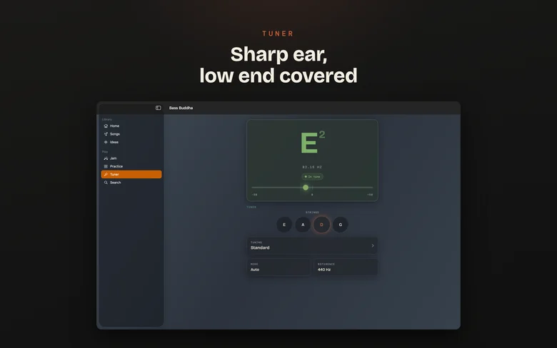Bass Buddha on Mac — Tuner