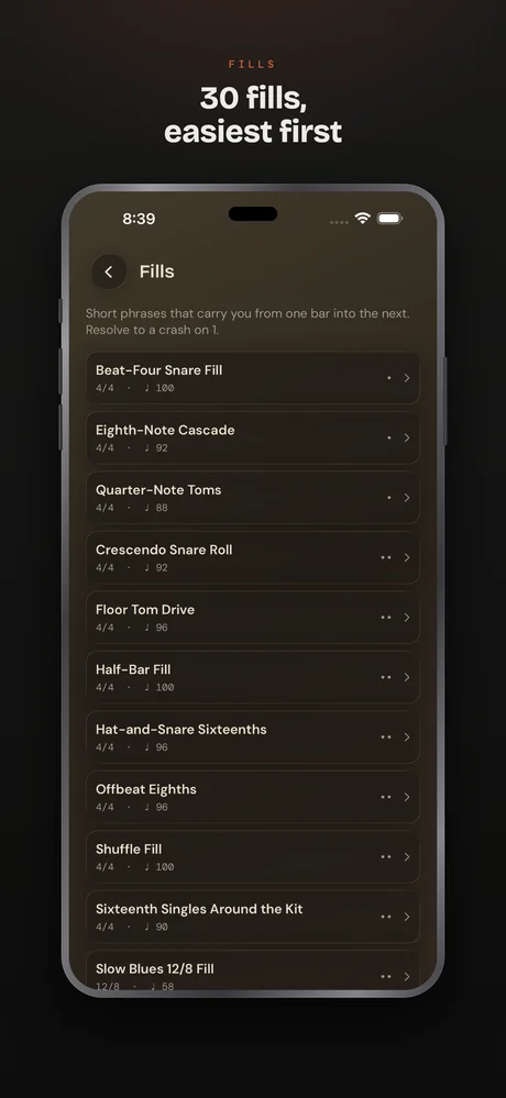 Drum Buddha on iPhone — Fills — 30 of them, easiest first
