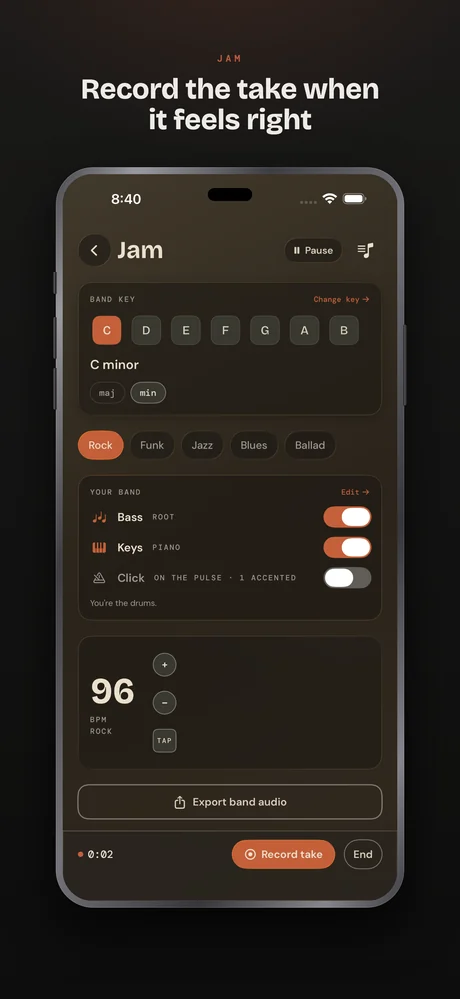 Drum Buddha on iPhone — Jam — a band that waits for you