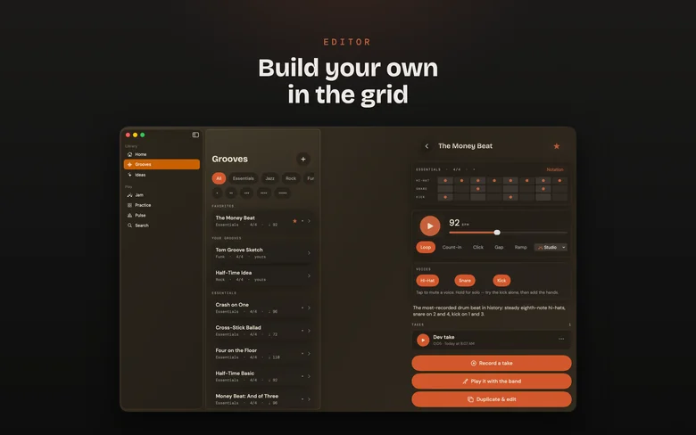 Drum Buddha on Mac — Grid editor