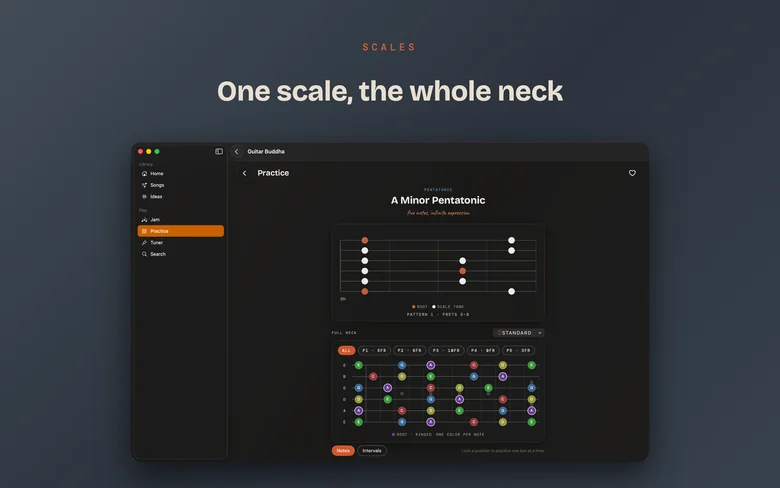 Guitar Buddha on Mac — Scales