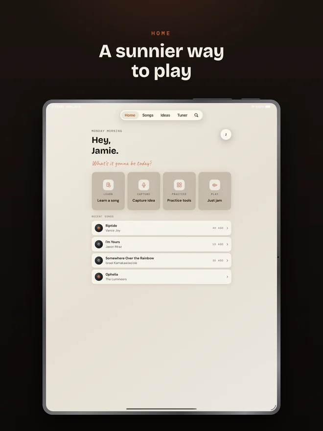 Ukulele Buddha on iPad — Home