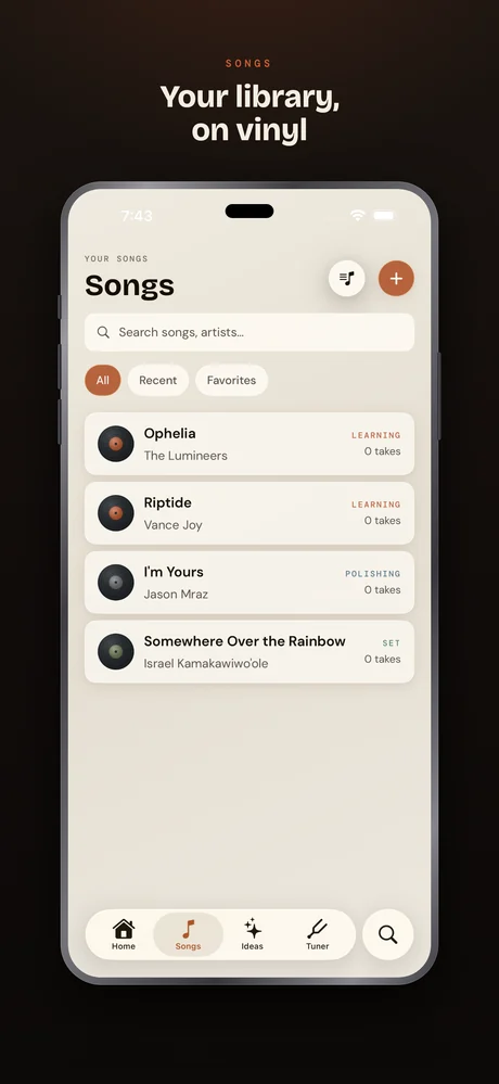 Ukulele Buddha on iPhone — Songs — your library, on vinyl