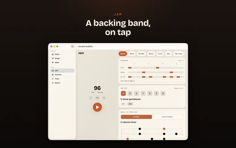 Ukulele Buddha on Mac — Jam